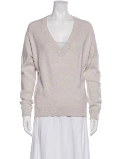 Pre-owned Zadig & Voltaire V-neck Long Sleeve Sweatshirt In Neutral