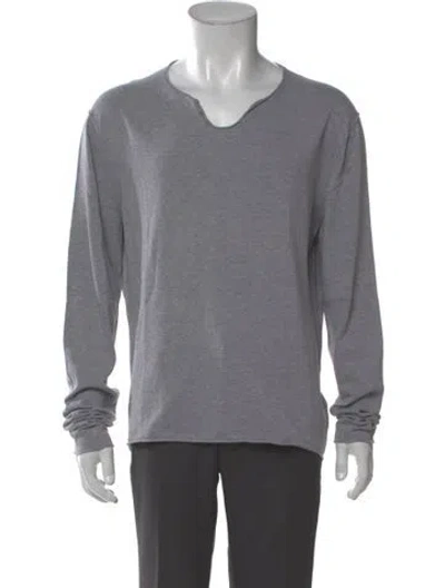 Pre-owned Zadig & Voltaire V-neck Long Sleeve T-shirt In Grey