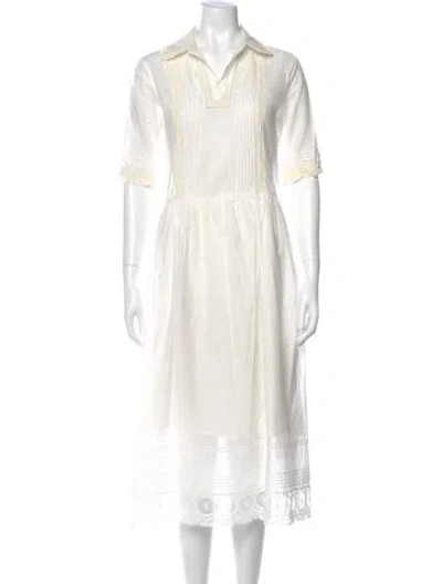 Pre-owned Zadig & Voltaire V-neck Midi Length Dress In White