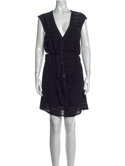 Pre-owned Zadig & Voltaire V-neck Mini Dress In Black