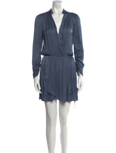 Pre-owned Zadig & Voltaire V-neck Mini Dress In Blue