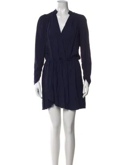 Pre-owned Zadig & Voltaire V-neck Mini Dress In Blue