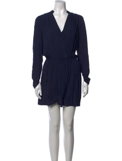 Pre-owned Zadig & Voltaire V-neck Mini Dress In Blue