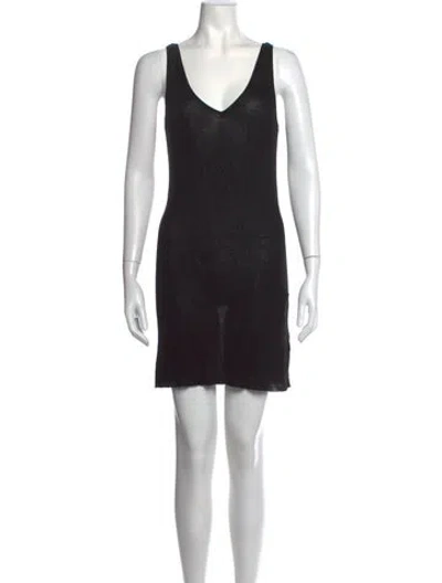 Pre-owned Zadig & Voltaire V-neck Mini Dress In Blue