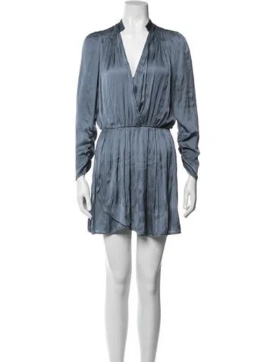 Pre-owned Zadig & Voltaire V-neck Mini Dress In Blue