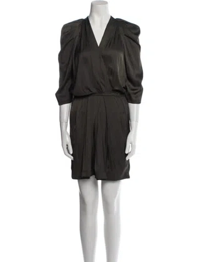 Pre-owned Zadig & Voltaire V-neck Mini Dress In Gray