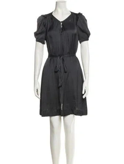 Pre-owned Zadig & Voltaire V-neck Mini Dress In Gray