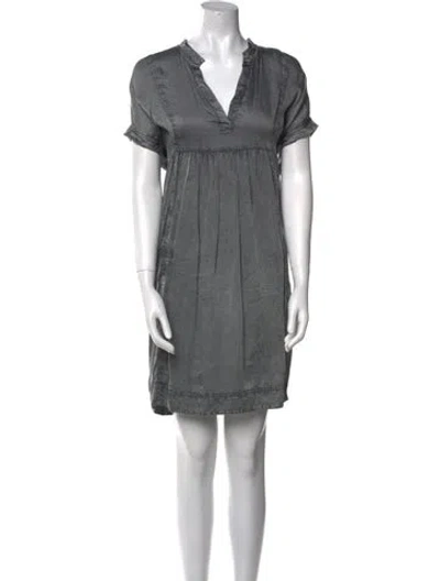 Pre-owned Zadig & Voltaire V-neck Mini Dress In Gray
