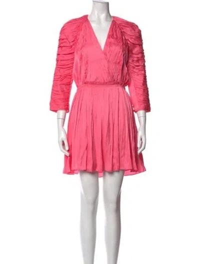 Pre-owned Zadig & Voltaire V-neck Mini Dress In Pink
