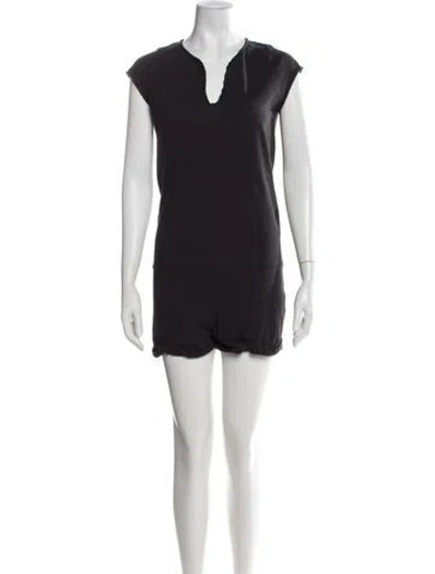 Pre-owned Zadig & Voltaire V-neck Romper In Black