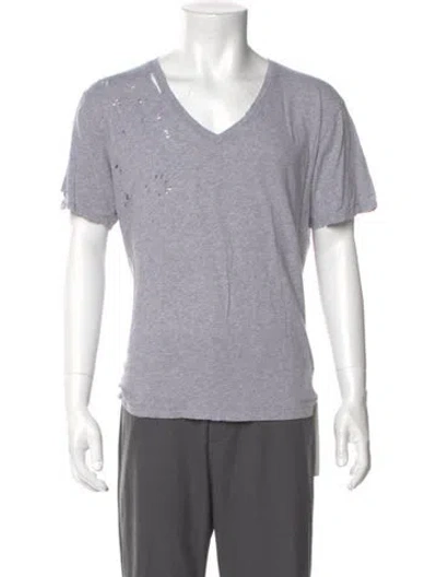 Pre-owned Zadig & Voltaire V-neck Short Sleeve T-shirt In Gray