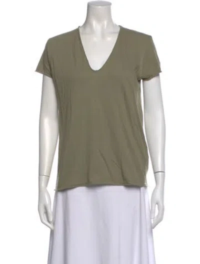 Pre-owned Zadig & Voltaire V-neck Short Sleeve T-shirt In Green