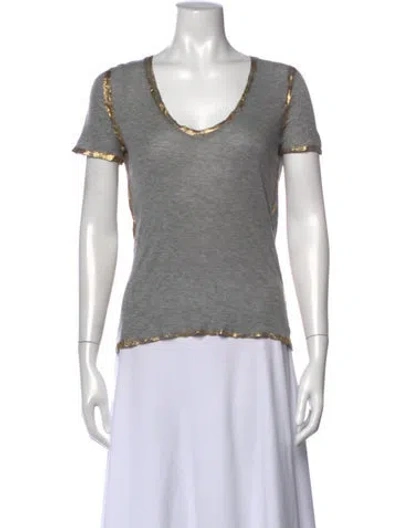 Pre-owned Zadig & Voltaire V-neck Short Sleeve T-shirt In Multi
