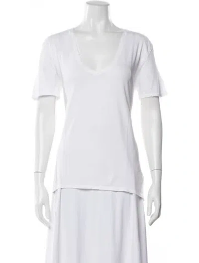 Pre-owned Zadig & Voltaire V-neck Short Sleeve T-shirt In White