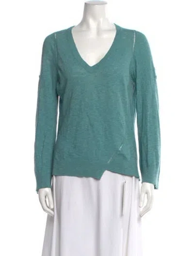 Pre-owned Zadig & Voltaire V-neck Sweater In Blue