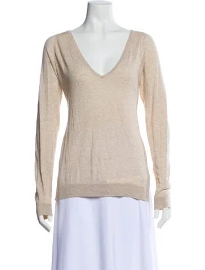 Pre-owned Zadig & Voltaire V-neck Sweater In Neutral