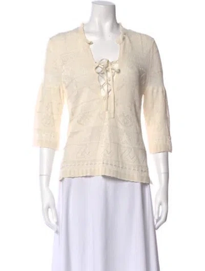Pre-owned Zadig & Voltaire V-neck Sweater In Neutral