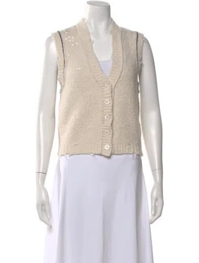 Pre-owned Zadig & Voltaire V-neck Sweater In Neutral