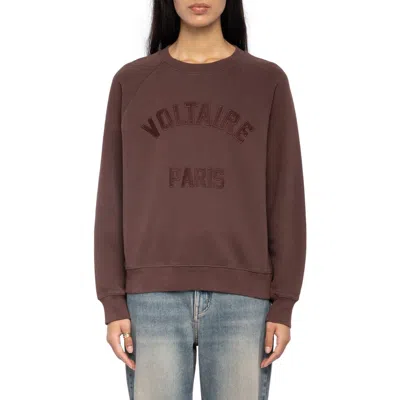 Zadig & Voltaire Voltaire Paris Appliqué Fleece Sweatshirt In Brown