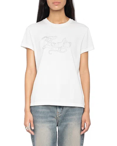 Zadig & Voltaire Walk Hc Zadig Incrustation Embellished Tee In White