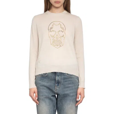Zadig & Voltaire West Strass Rhinestone Skull Cashmere Sweater