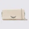 Zadig & Voltaire White Leather Rock Nano Shoulder Bag In Purple