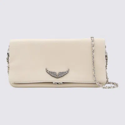 Zadig & Voltaire White Leather Rock Nano Shoulder Bag In Purple