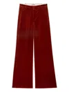 Zadig & Voltaire Wide-leg Velvet Trousers In Red