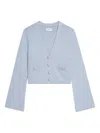 Zadig & Voltaire Wide-sleeve Cashmere Cardigan In Blue