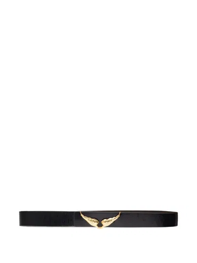 ZADIG & VOLTAIRE WINGED-BUCKLE LEATHER BELT