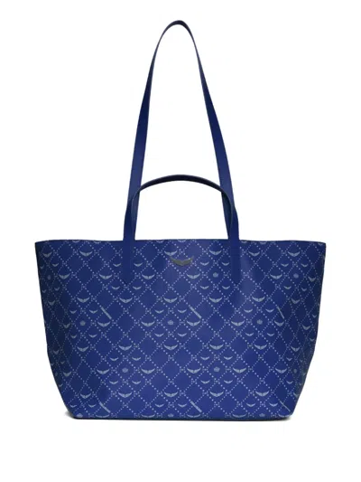 Zadig & Voltaire Wings Monogram Tote Bag In Blue