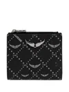 Zadig & Voltaire Wings-plaque Zip-around Wallet In Black