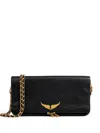 Zadig & Voltaire Wings Shoulder Bag In Black