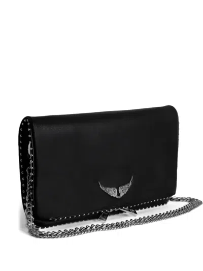 Zadig & Voltaire Wings Shoulder Bag In Black