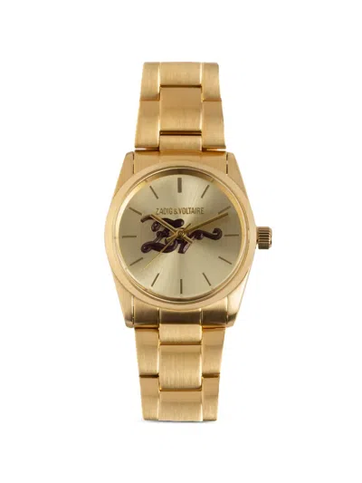Zadig & Voltaire Wings Steel Watch In Gold