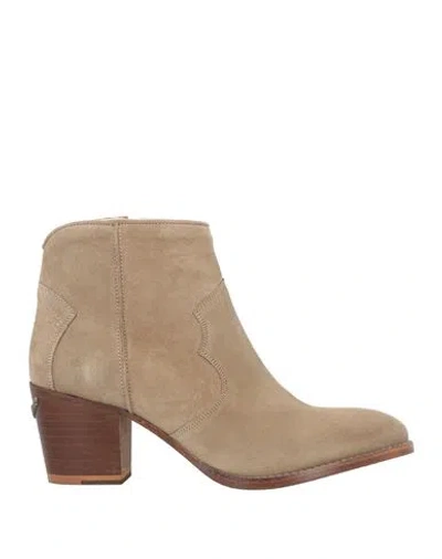 Zadig & Voltaire Woman Ankle Boots Beige Size 8 Leather In Nude