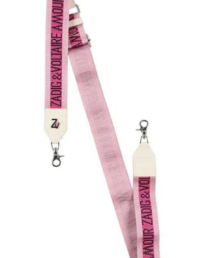Zadig & Voltaire Woman Bag Strap Pink Size - Polyamide, Cowhide