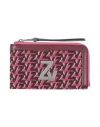 Zadig & Voltaire Woman Cardholder Fuchsia Size - Cowhide, Polyester