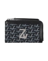 Zadig & Voltaire Woman Cardholder Navy Size - Leather, Textile Fibers