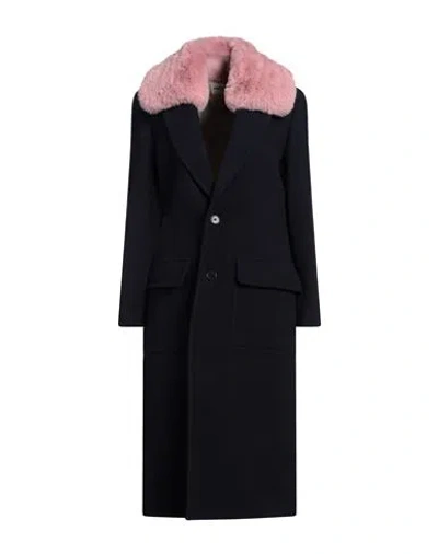 Zadig & Voltaire Woman Coat Navy Size L Wool, Polyamide, Cashmere