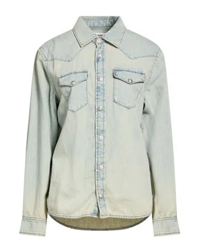 Zadig & Voltaire Woman Denim Shirt Blue Size S Cotton