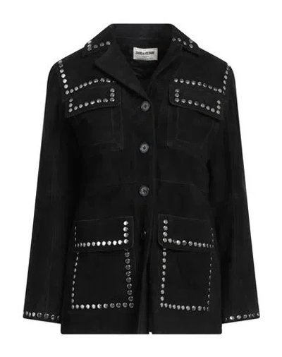 Zadig & Voltaire Woman Jacket Black Size S Goat Skin