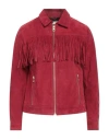 Zadig & Voltaire Woman Jacket Brick Size S Goat Skin In Red