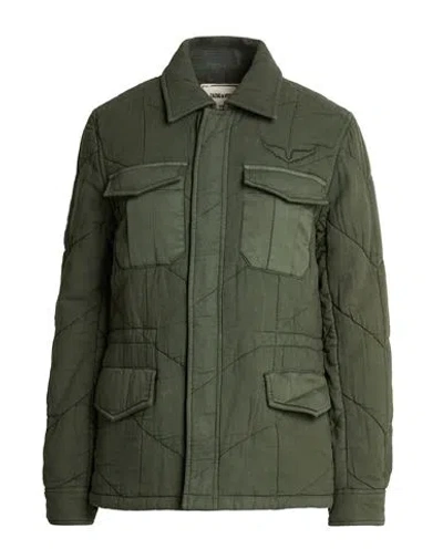 Zadig & Voltaire Woman Jacket Military Green Size Xs Cotton