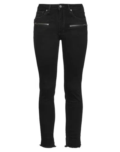 Zadig & Voltaire Woman Jeans Black Size 26 Cotton, Elastane, Bovine Leather
