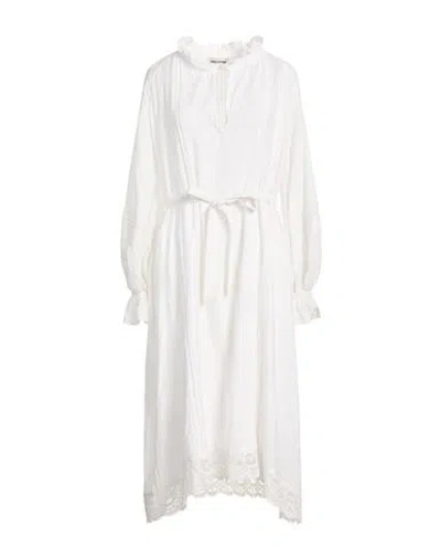 Zadig & Voltaire Woman Midi Dress White Size L Cotton, Viscose