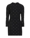 Zadig & Voltaire Racia Rhinestone Detail Long Sleeve Open Back Minidress In Black