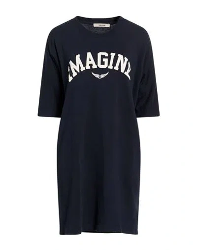 Zadig & Voltaire Woman Mini Dress Midnight Blue Size S Cotton, Modal In Black