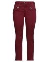 Zadig & Voltaire Woman Pants Burgundy Size 26 Cotton, Elastane In Red