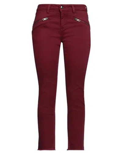 Zadig & Voltaire Woman Pants Burgundy Size 26 Cotton, Elastane In Red